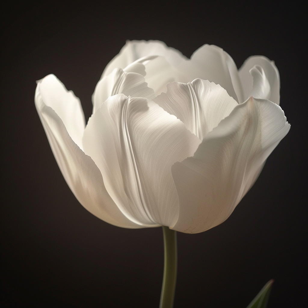 White tulip with depth