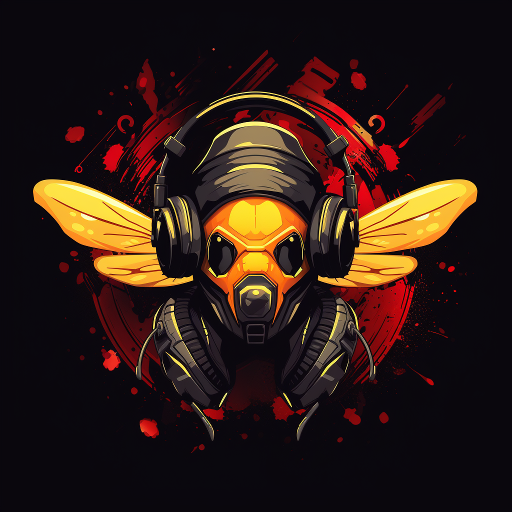 Bee playing videogames with headset