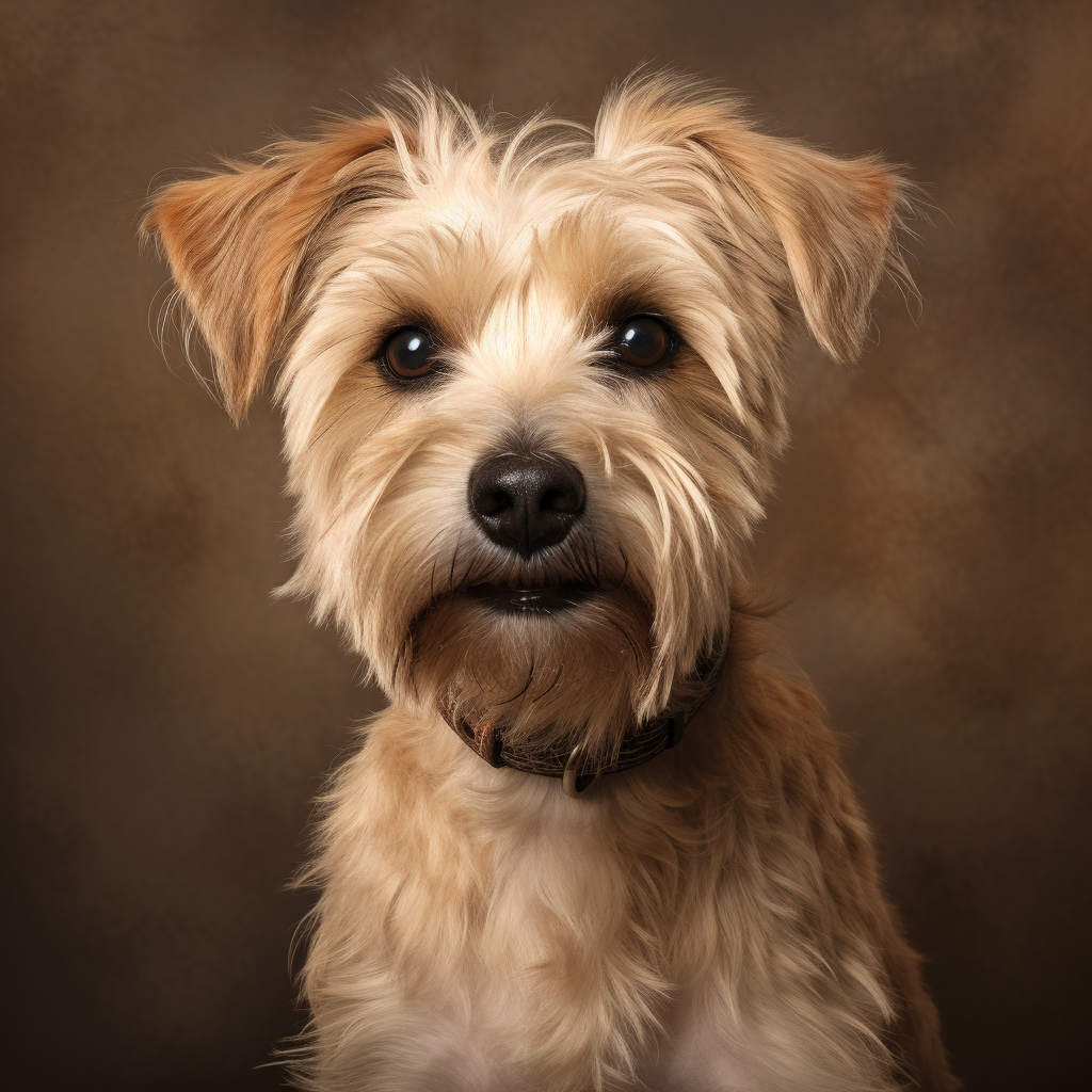 Cute beige terrier mix dog