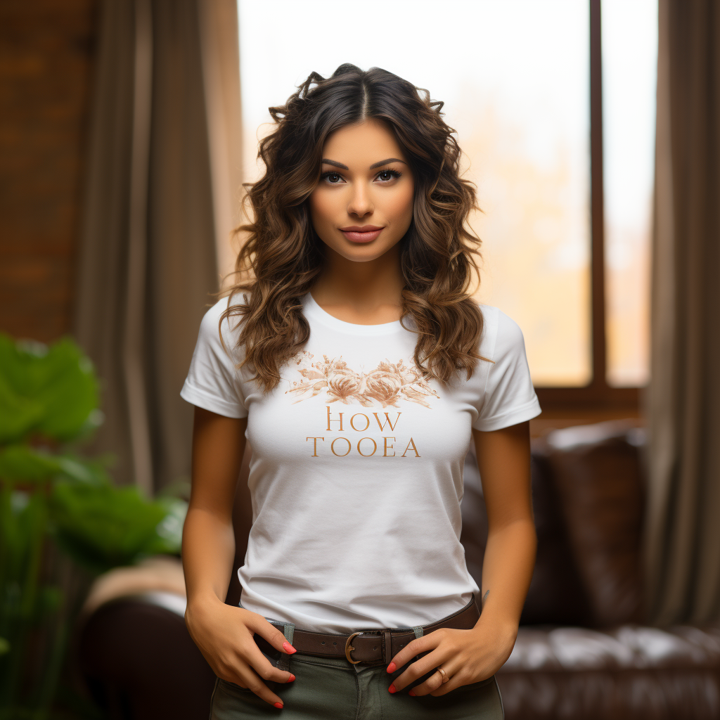 White T-Shirt Mockup with Model