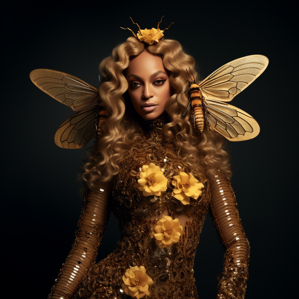 Beyoncé transformed into a giant honey bee