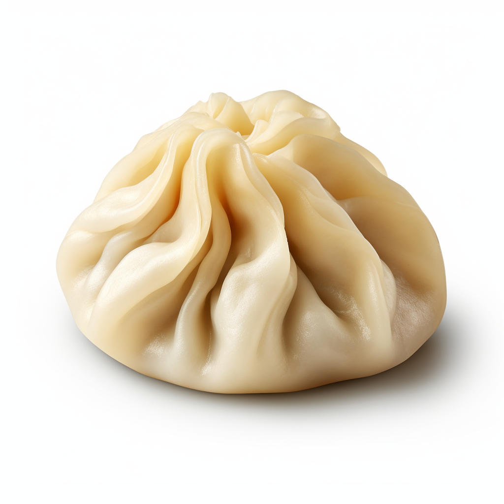 Tasty big dumpling on white background