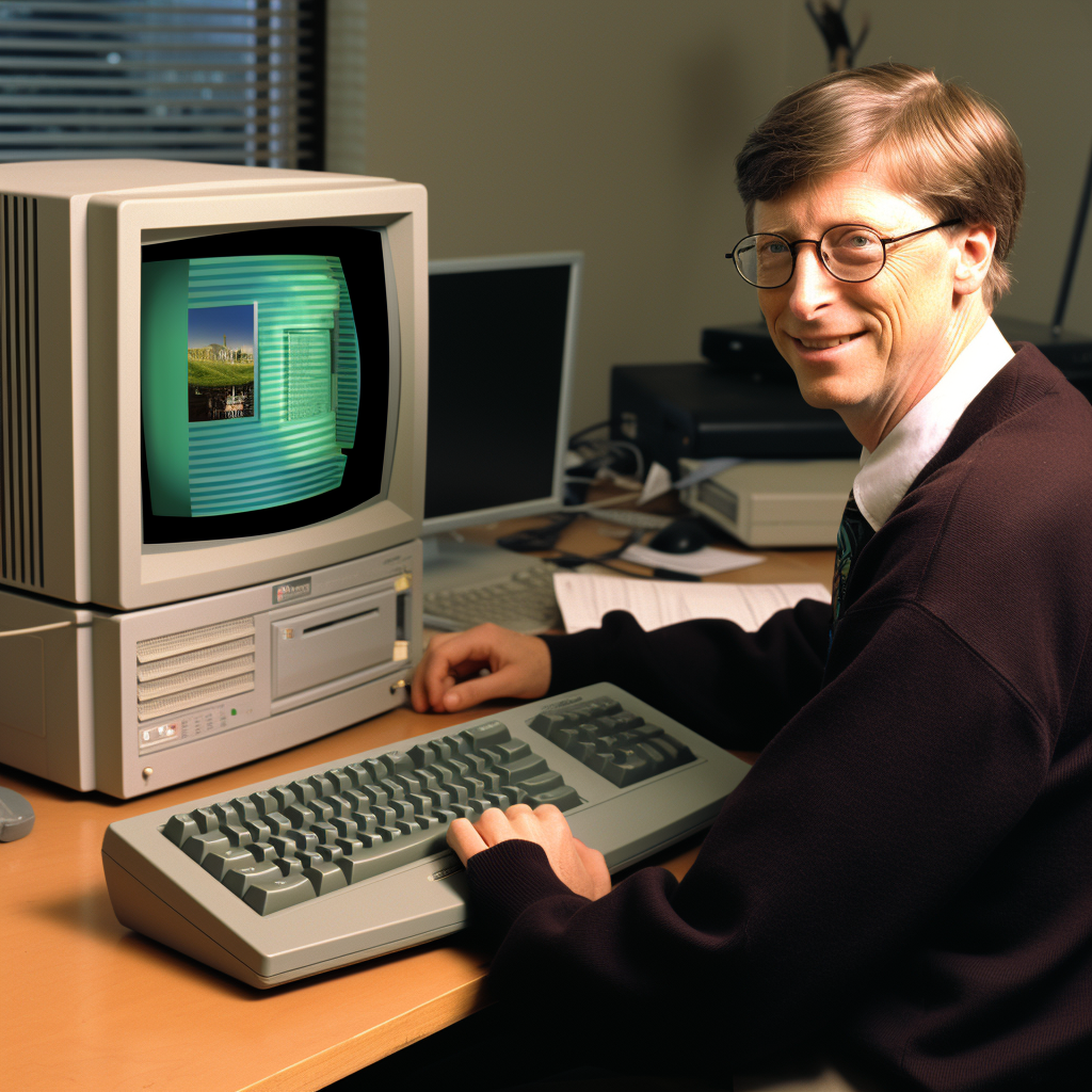 Bill Gates using Linux