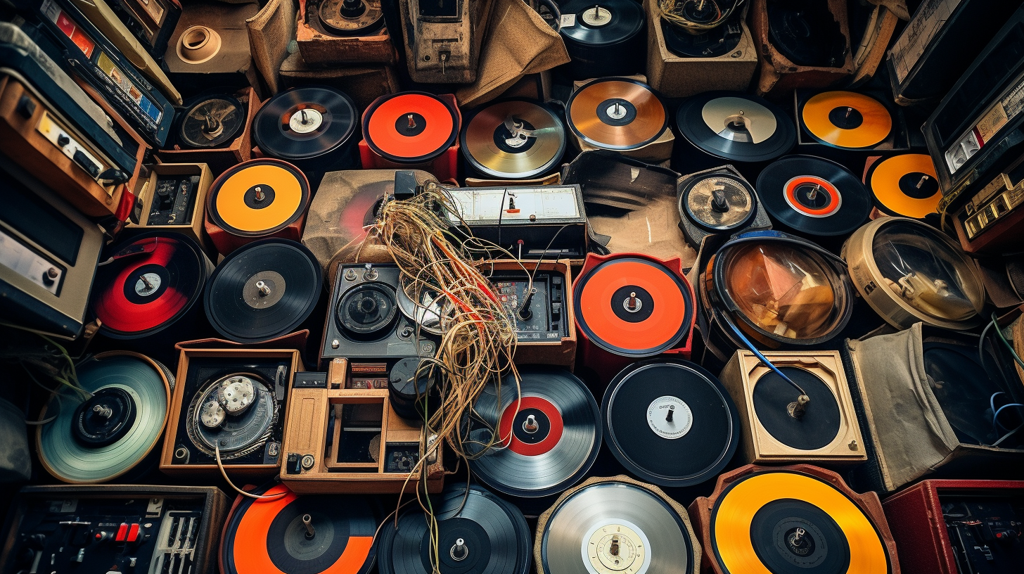 A collection of vintage vinyl records