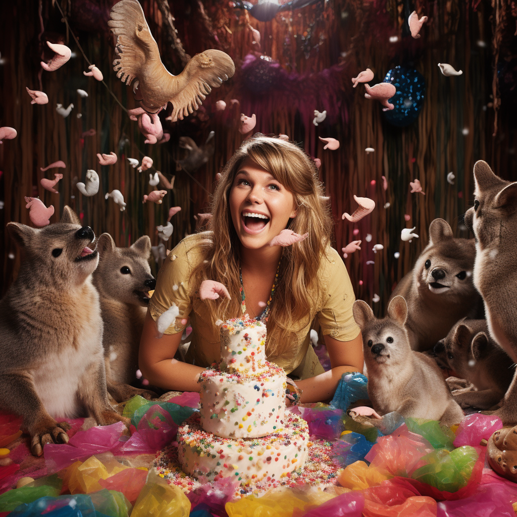 Bindi Irwin Covered in Cake and Frosting