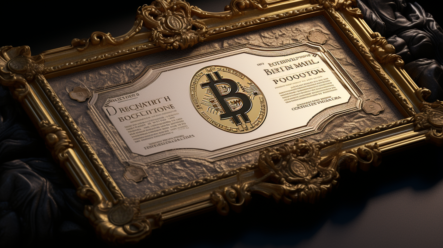 Bitcoin blockchain certificate asset