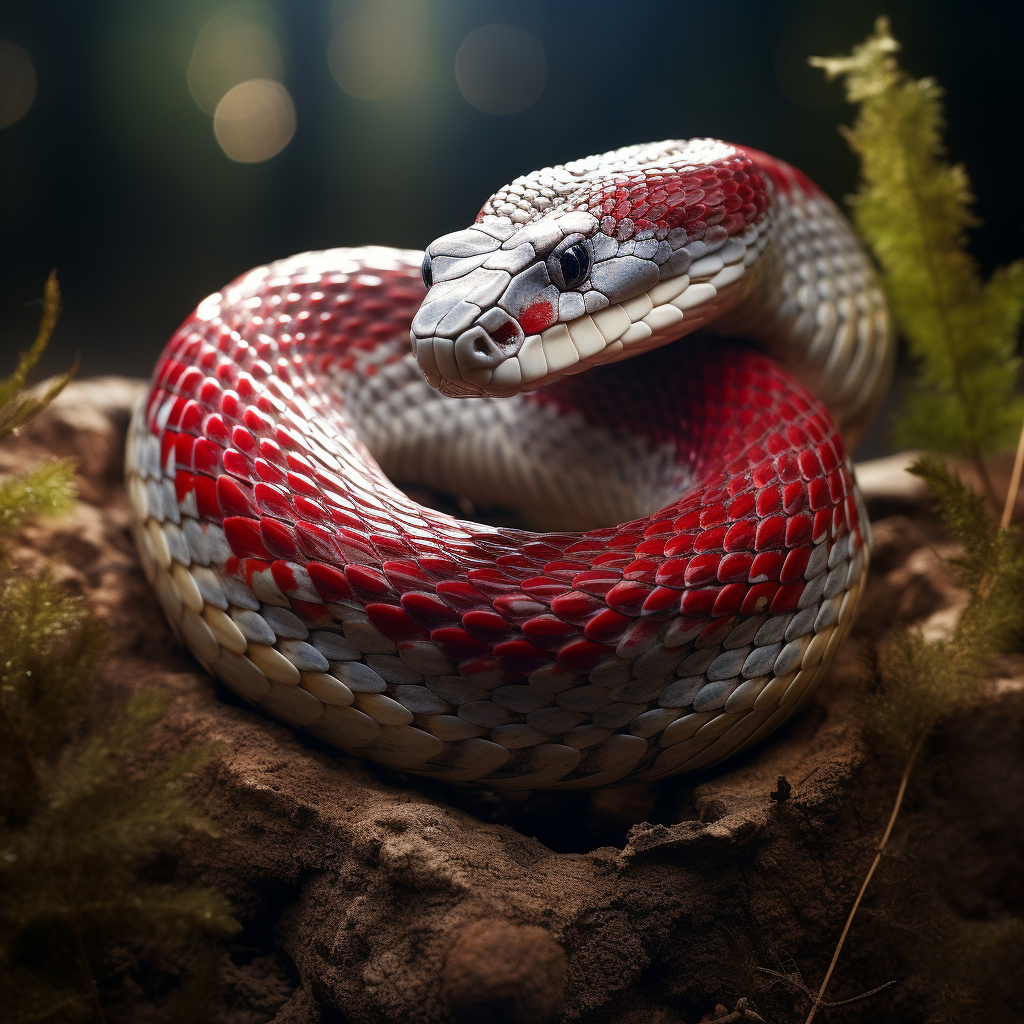 Harmless snake biting its tail