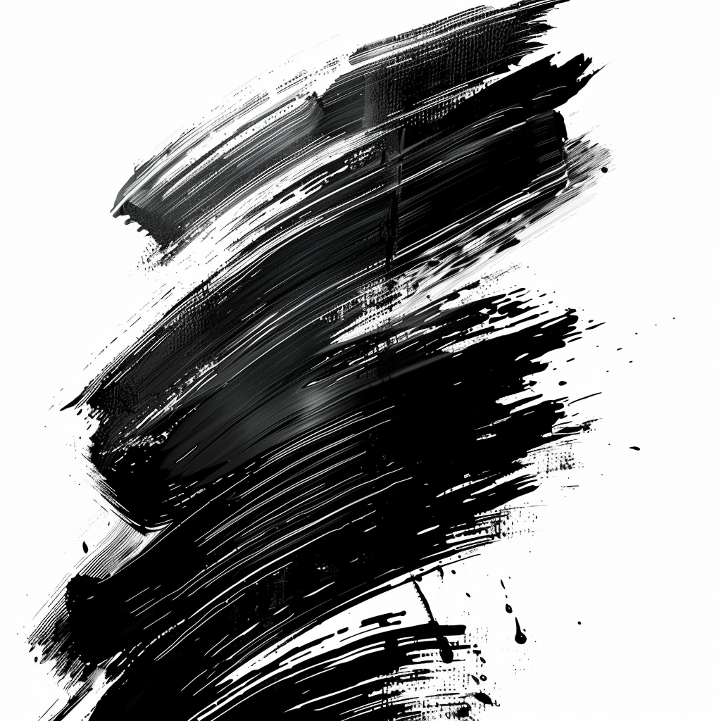 Spaced Black Brush Strokes Art