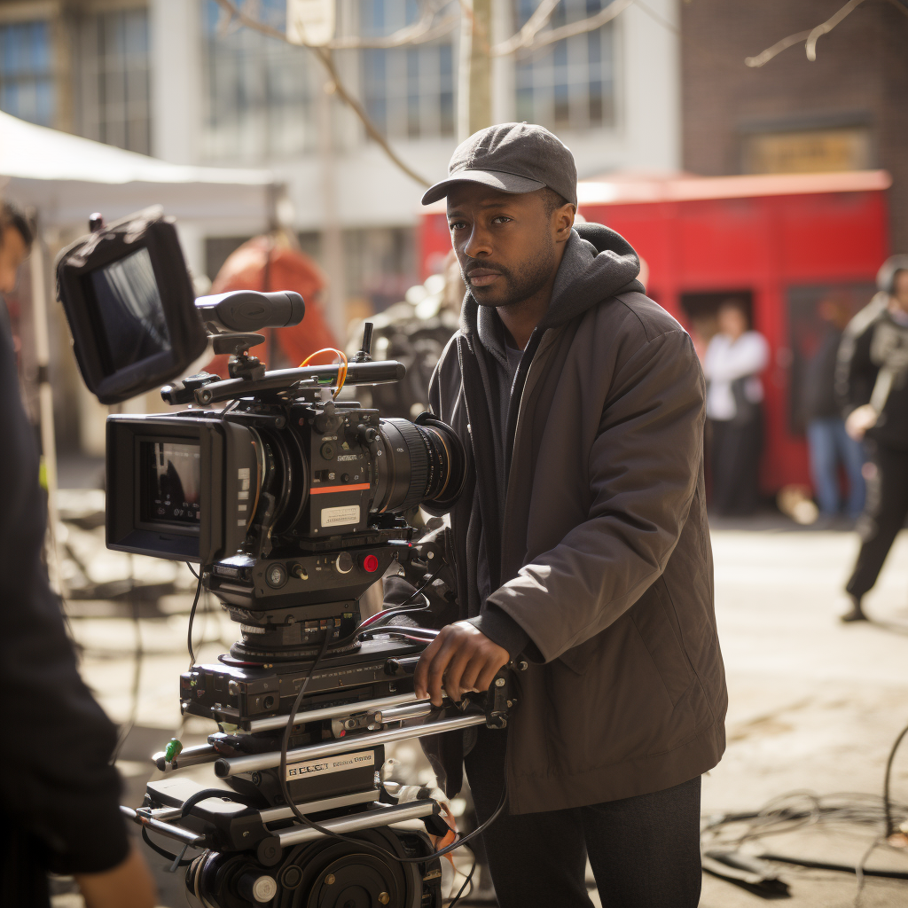 Black film director on set