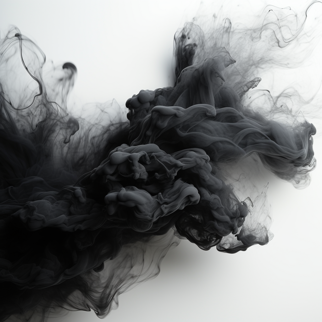 Black fog on white background