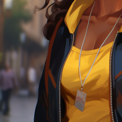 Black girl with anime pigtails in urban setting