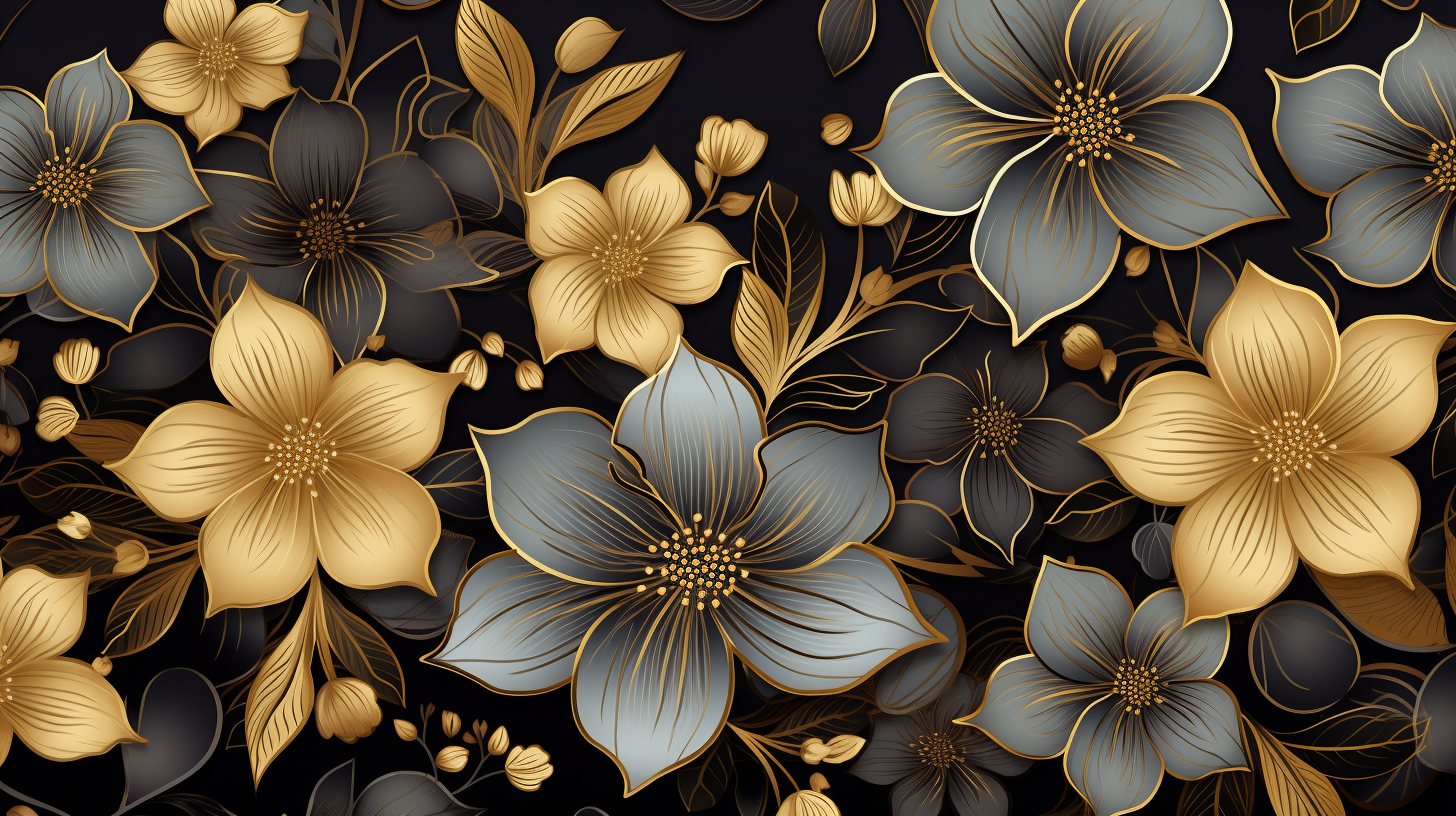 Black and Gold Flowers in Full Bloom