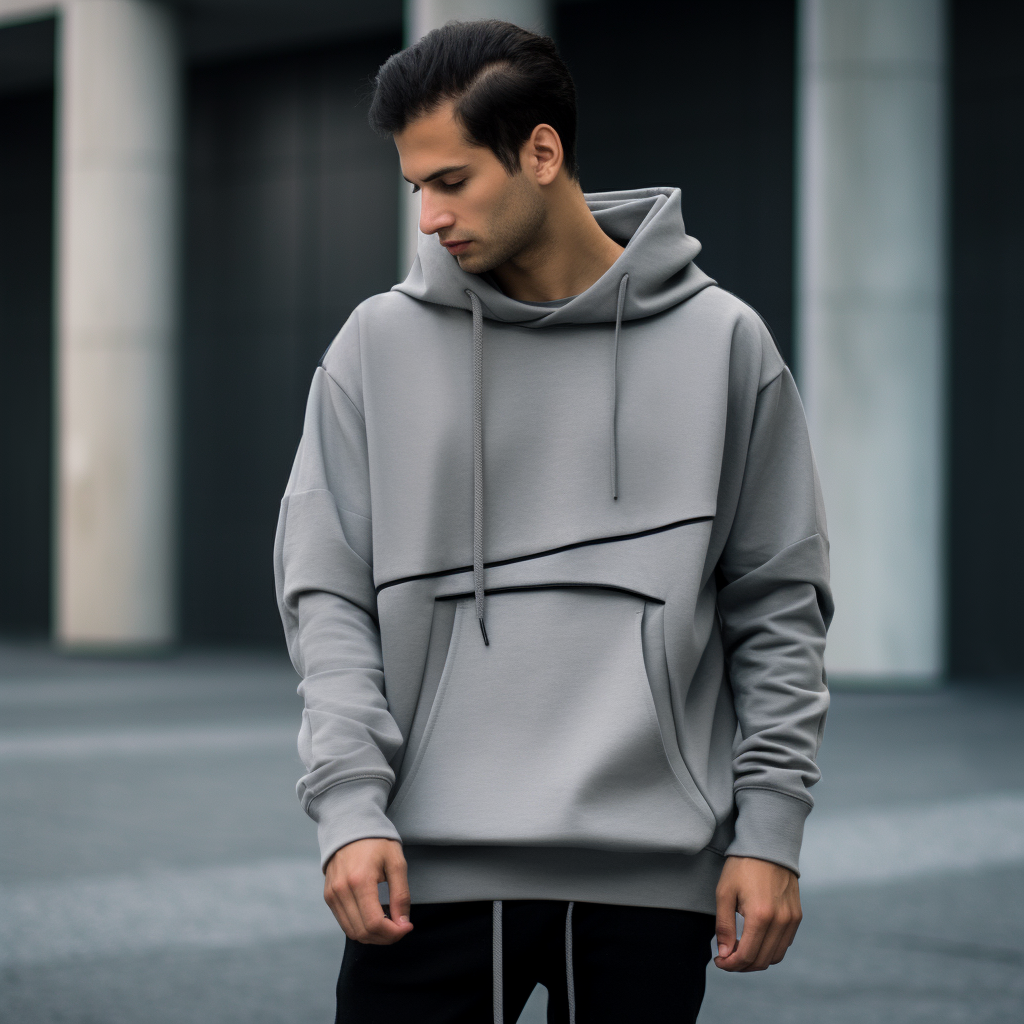 Minimalistic black hoodie with stylish details