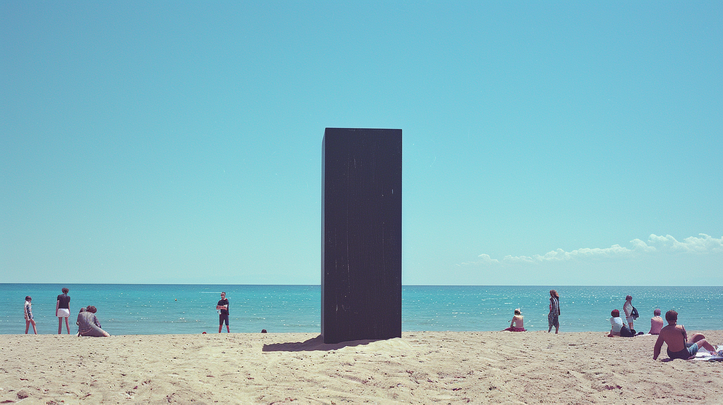 Black Monolith on Italian Beach