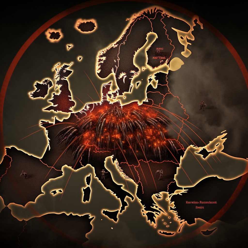 Illustration of Black Plague spreading across Europe