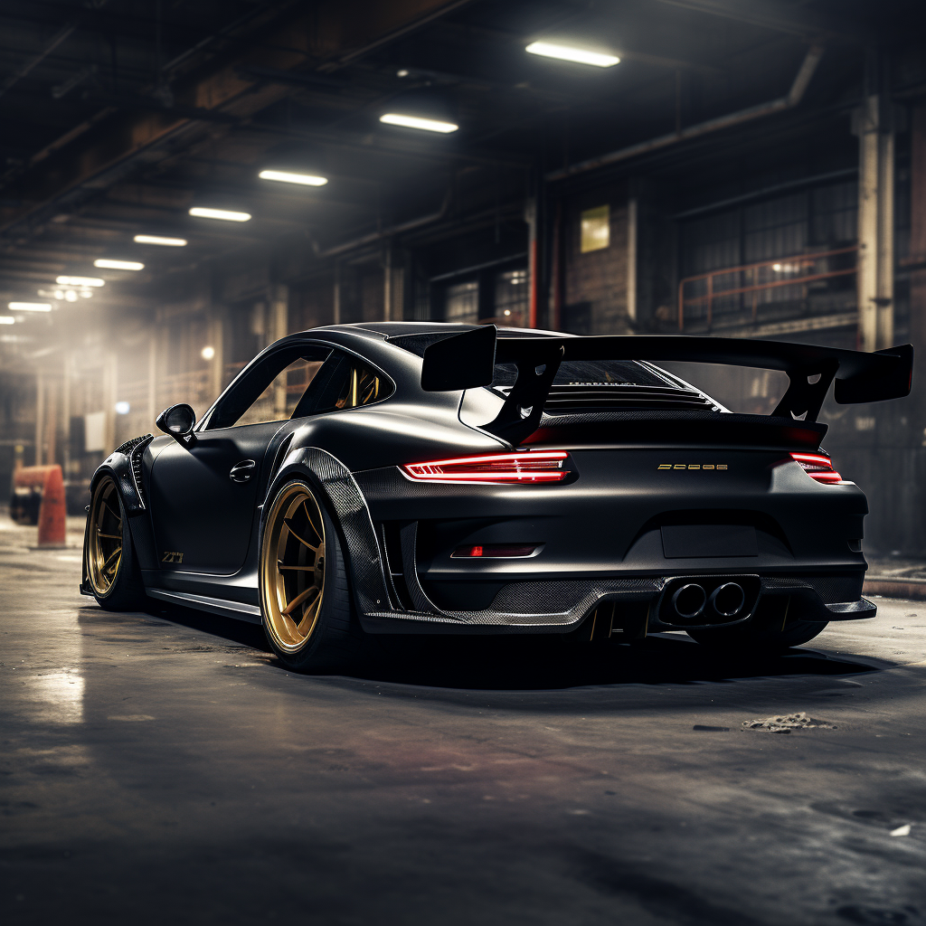 Black Porsche GT3RS Rear View