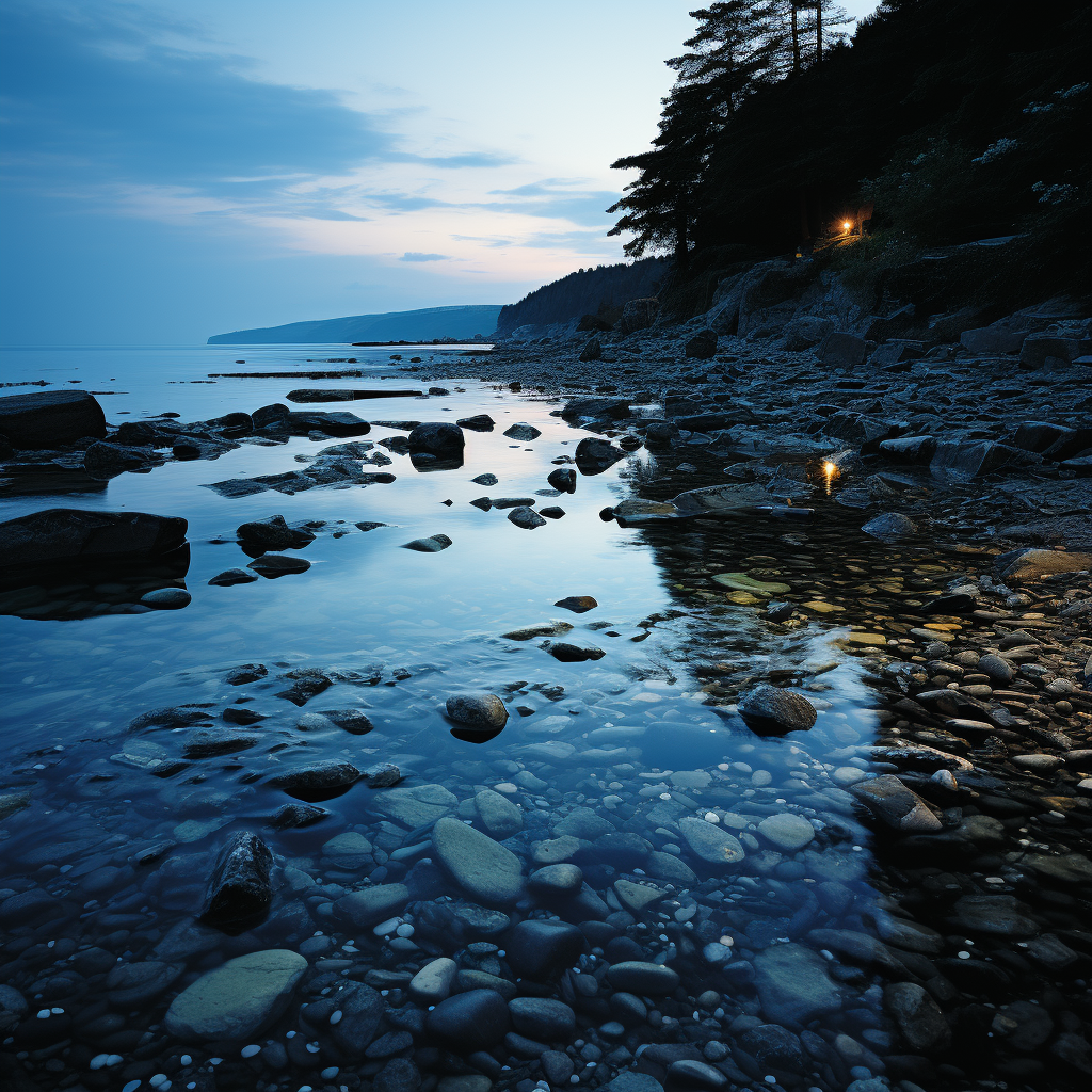 Calm black sea scene