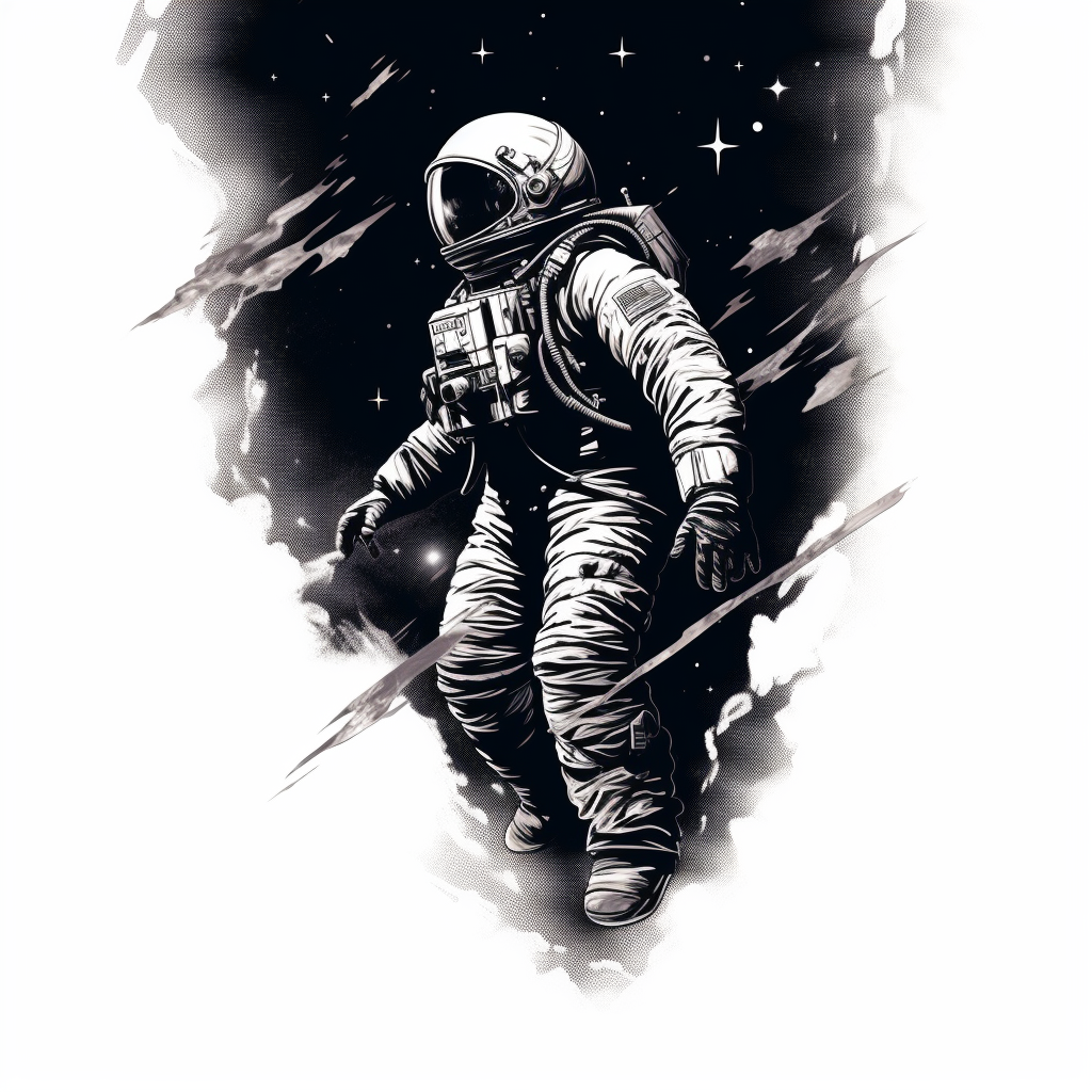 Astronaut falling into space tattoo