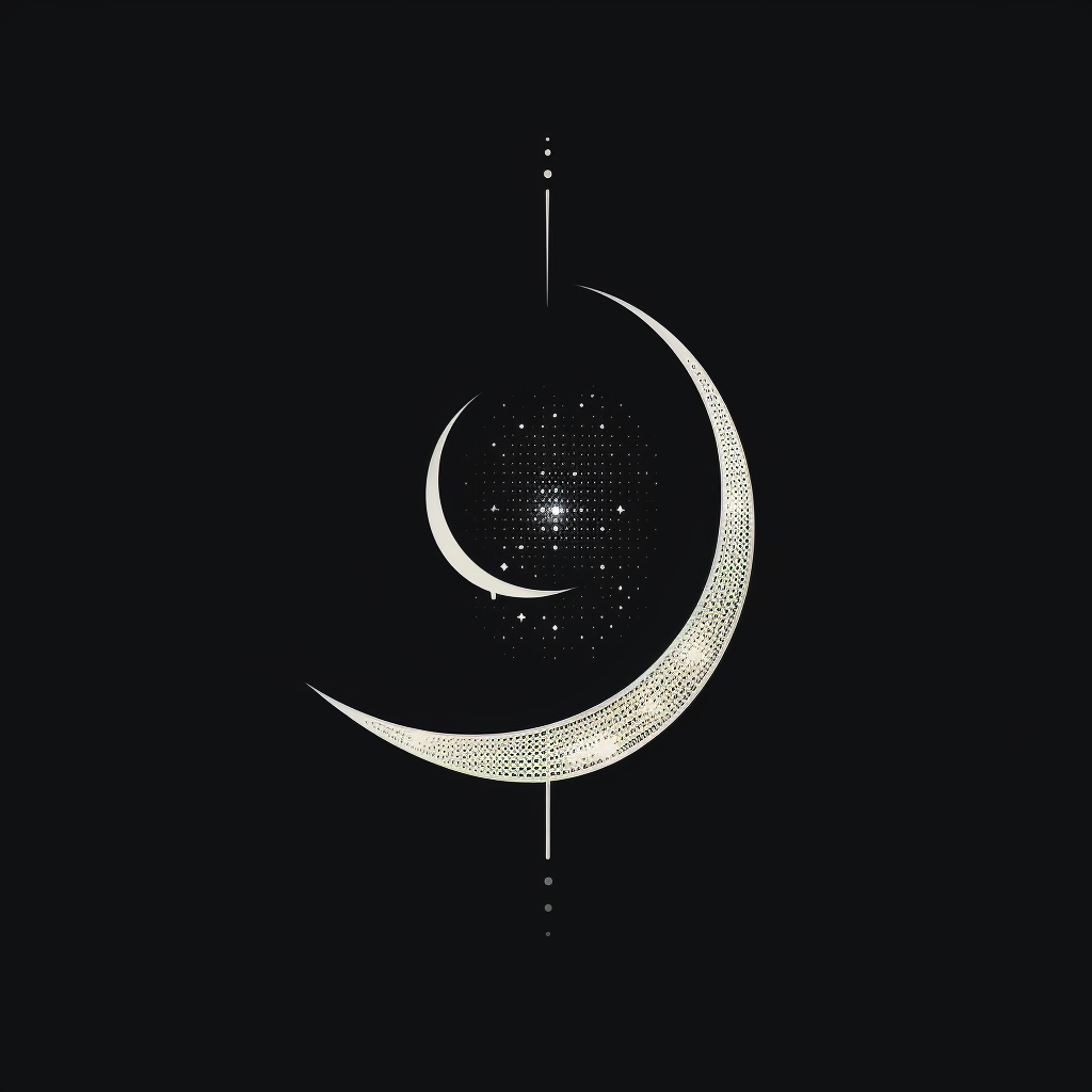 Black and White Crescent Moon Logo