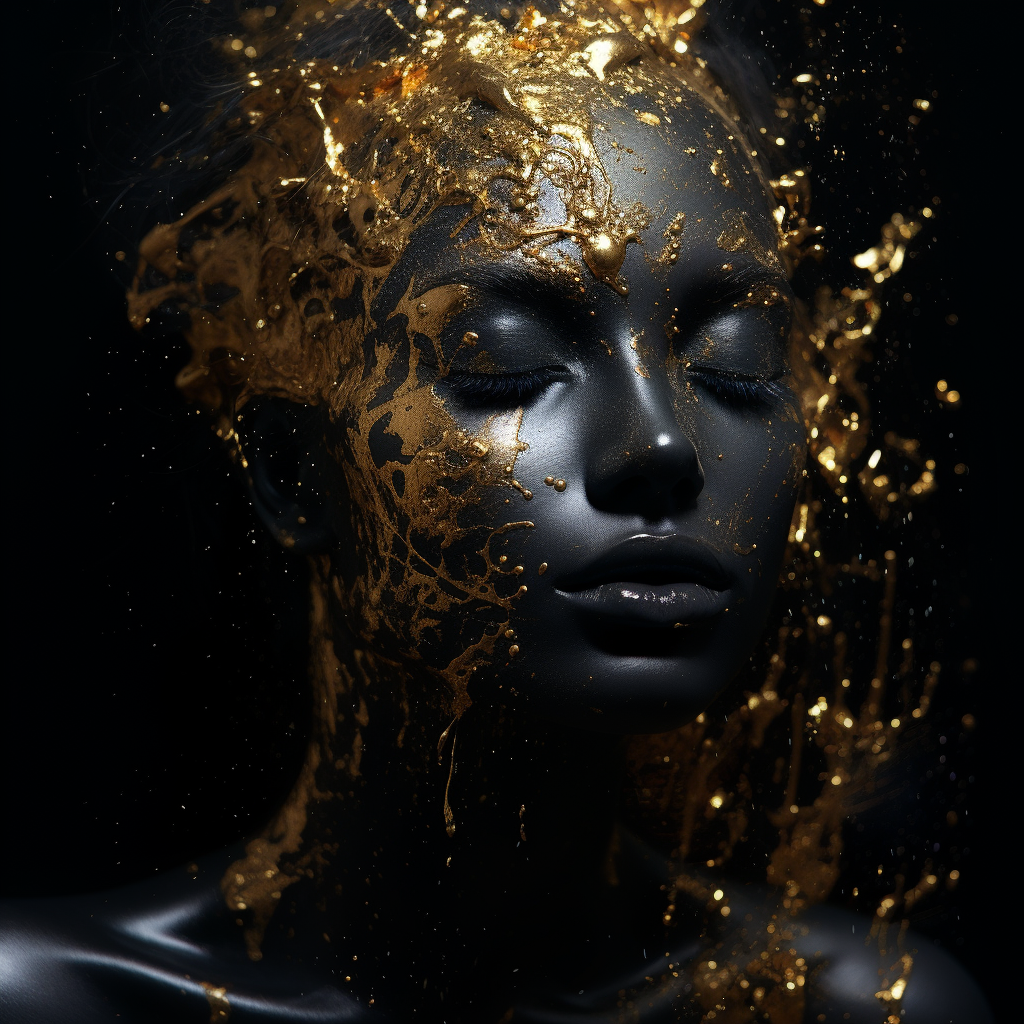 Elegant black background with gold dust particles