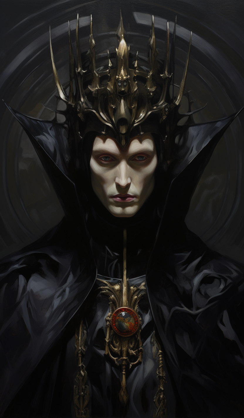 Emperor in Black Medieval Fantasy Attire