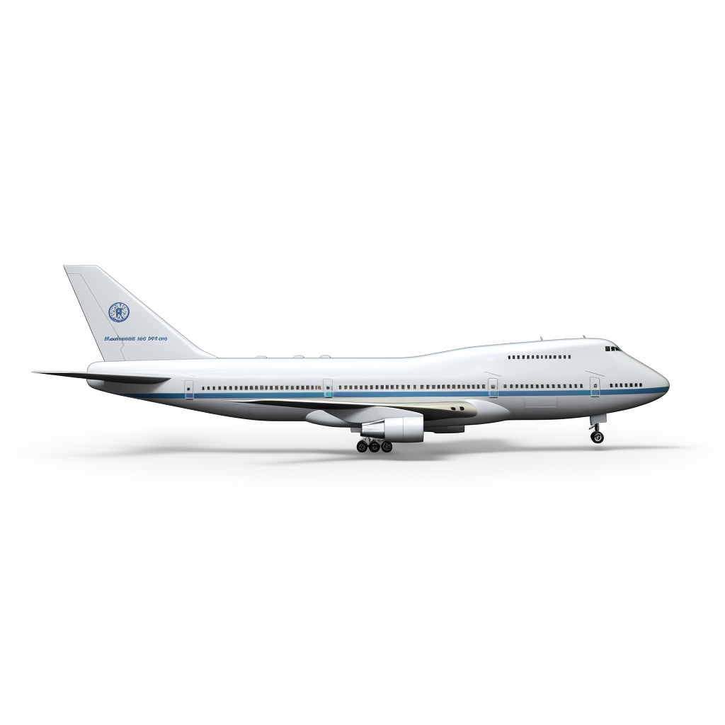 Photorealistic side view of blank 747 Boeing aeroplane