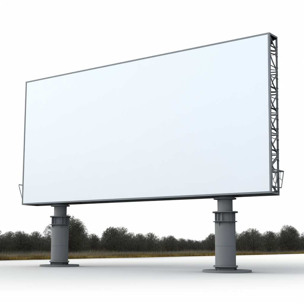 Blank billboard on white background