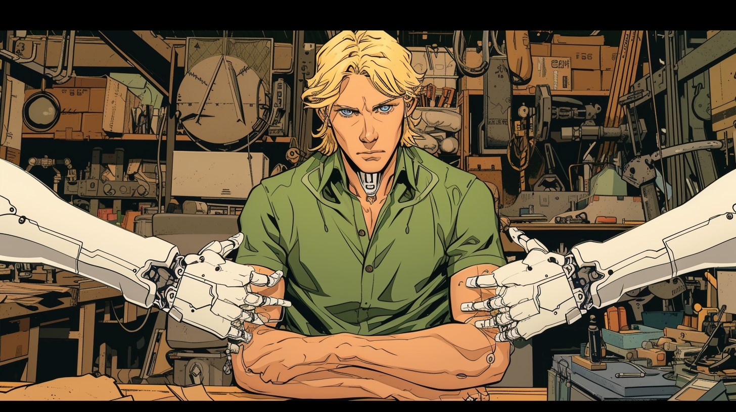 Man with White Cybernetic Arms