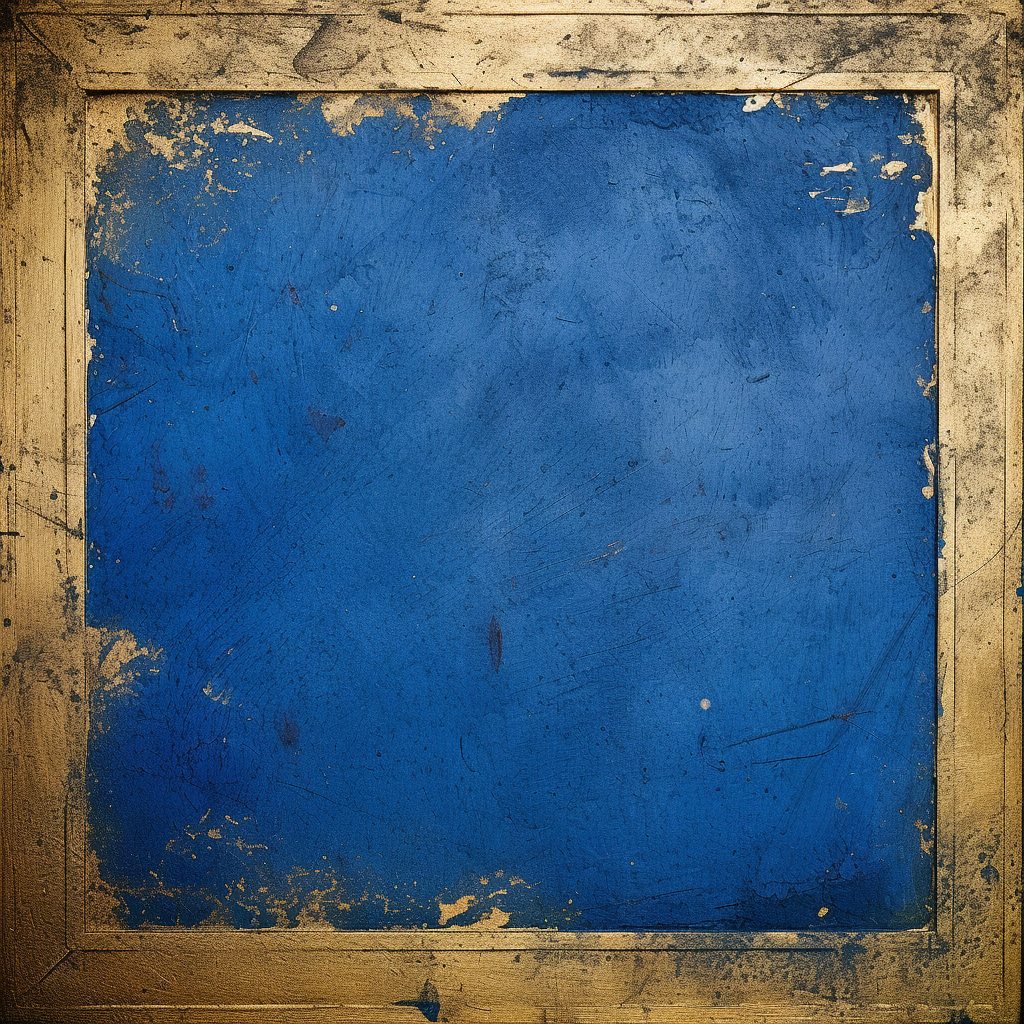 Royal Blue Grunge Texture with Gold Frame