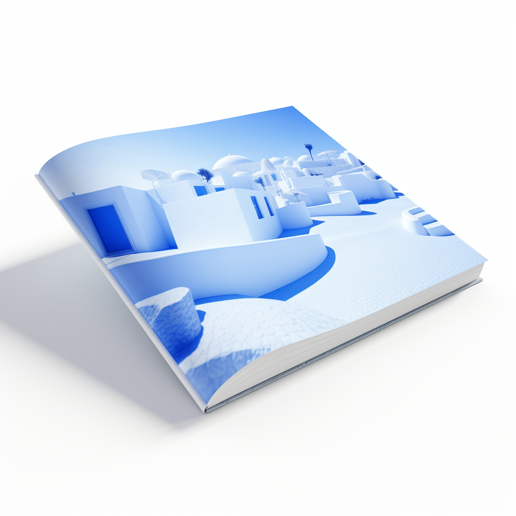 Photo digital book with blue and white design