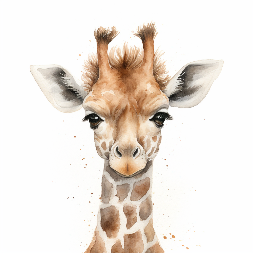 Cute boho chubby giraffe illustration