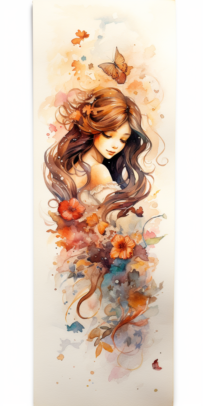 Colorful watercolor bookmark design