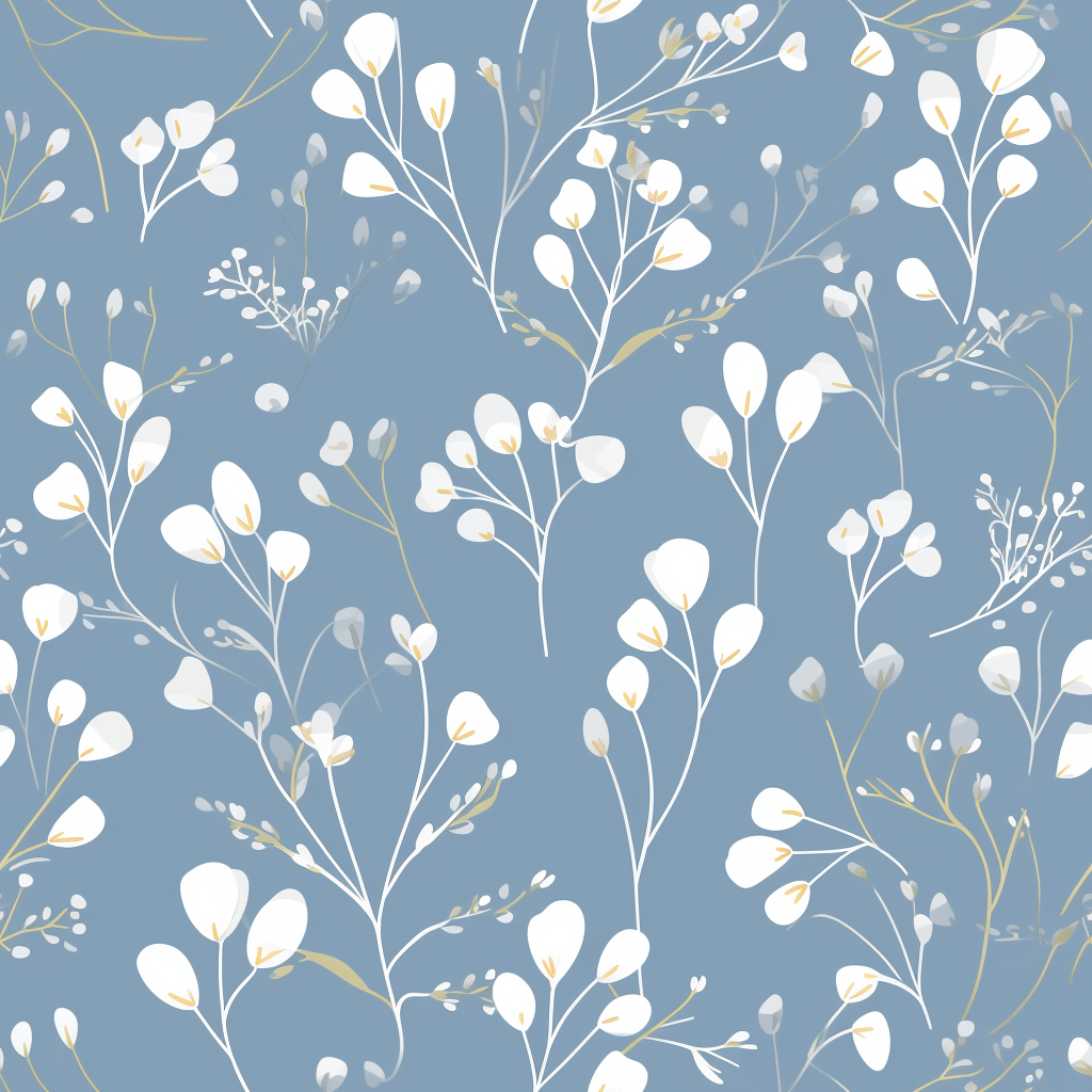 botanical pattern on pastel background