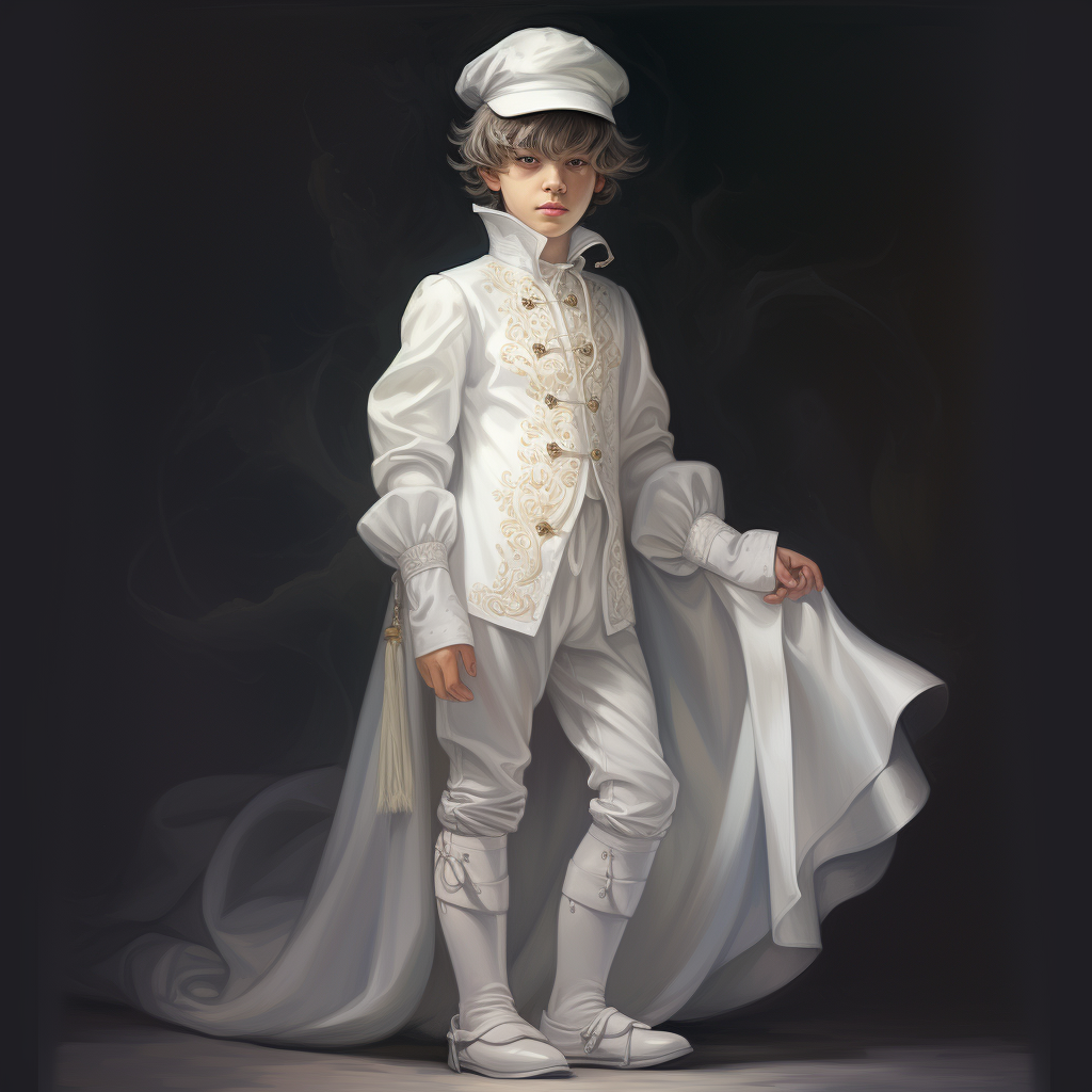 Young prince wearing white garments