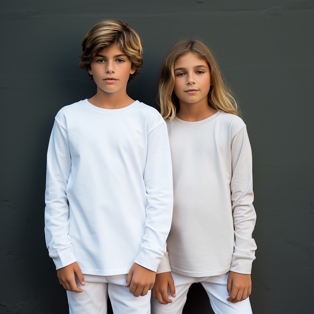 Brazilian Boy and Girl in White Shirts