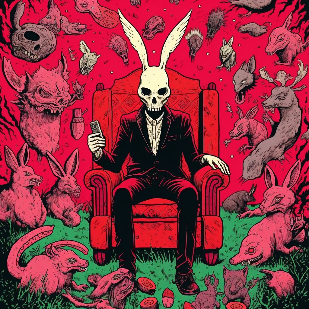 Colorful rabbits artwork by Broken Fingaz