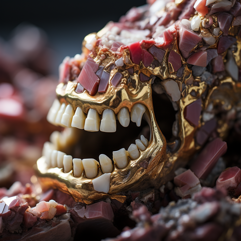 Close-up of Broken Stone Dental Monitoring Foam