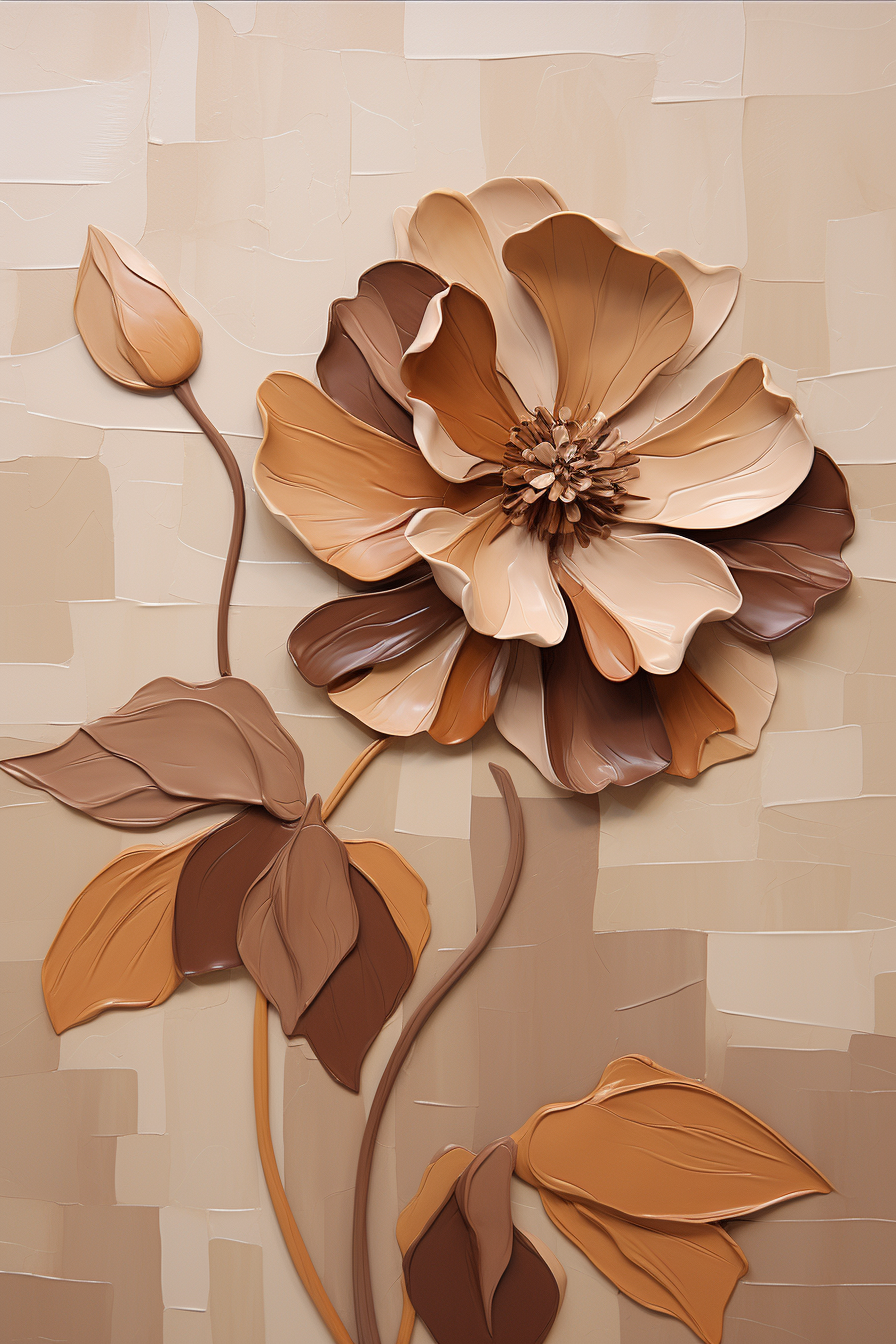 Brown flower on brown background tapestry