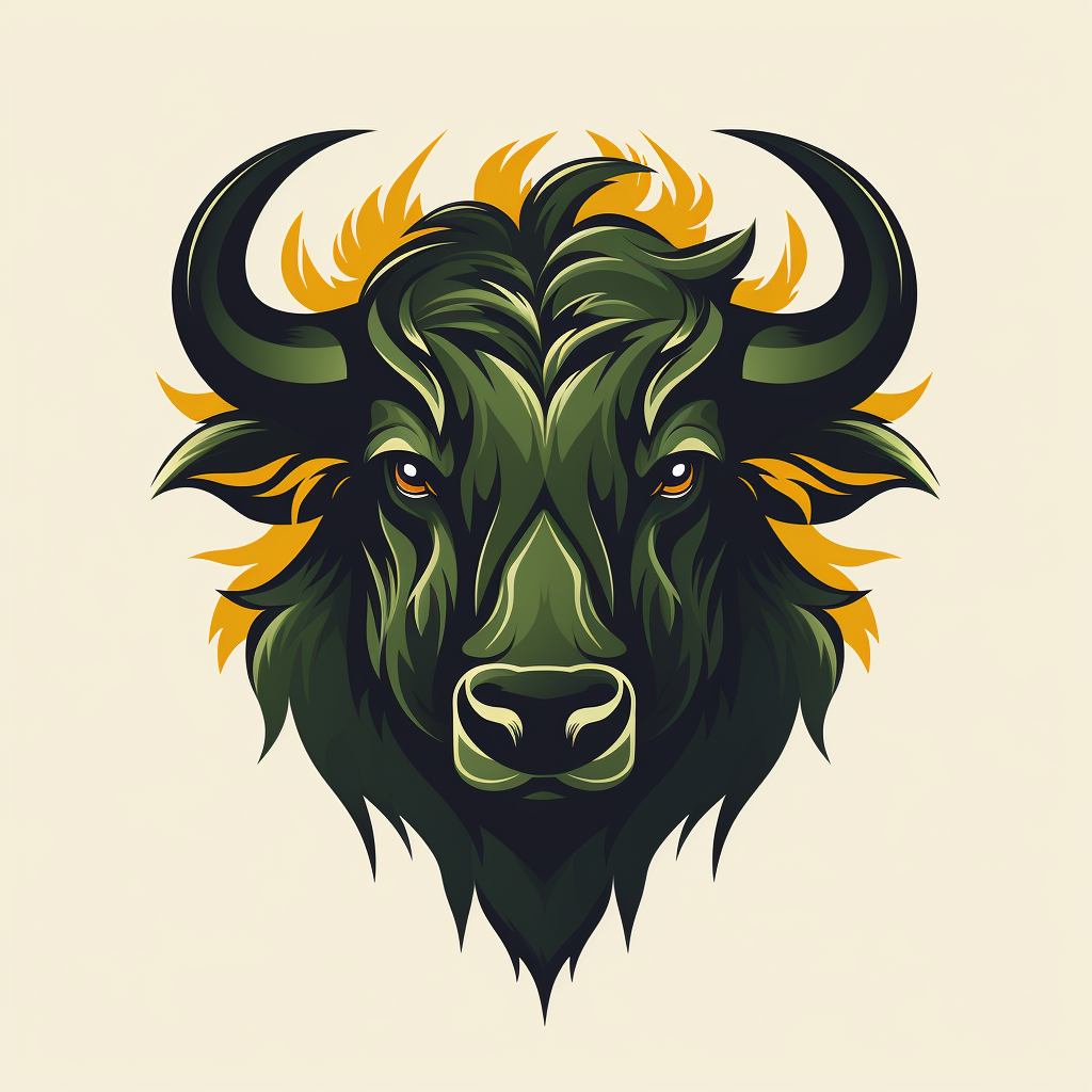 Logo of Buffalo Head made of Leaves