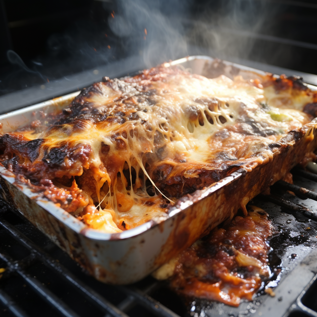 Amateur Cooking Show's Burnt Lasagna