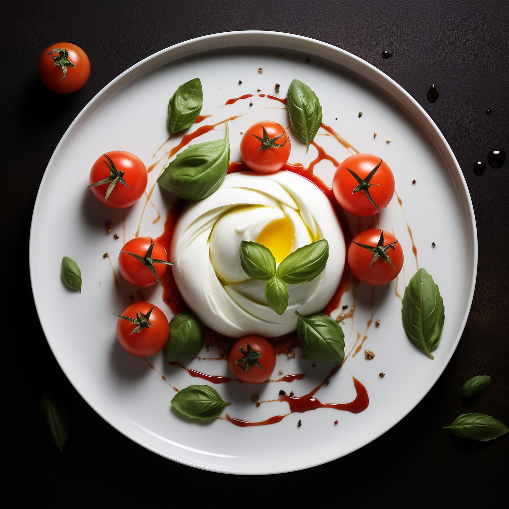 Savory Burrata Cheese Tomato Art