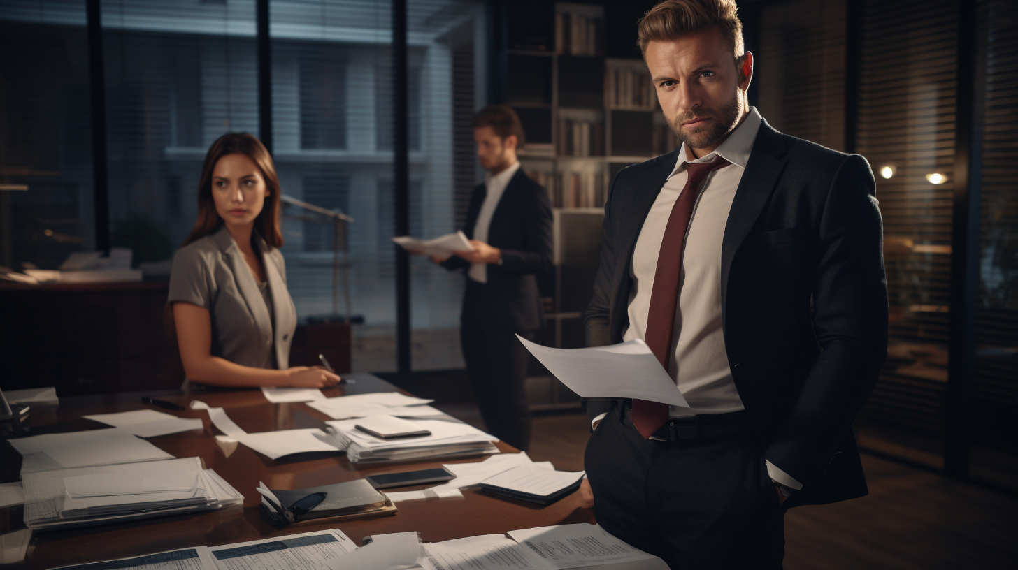 Busy man in modern office