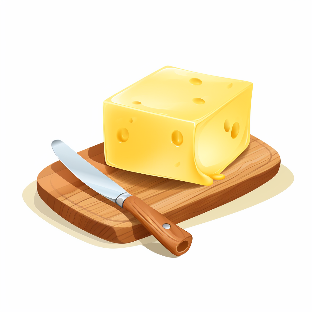 Fresh and Creamy Butter on Wooden Board