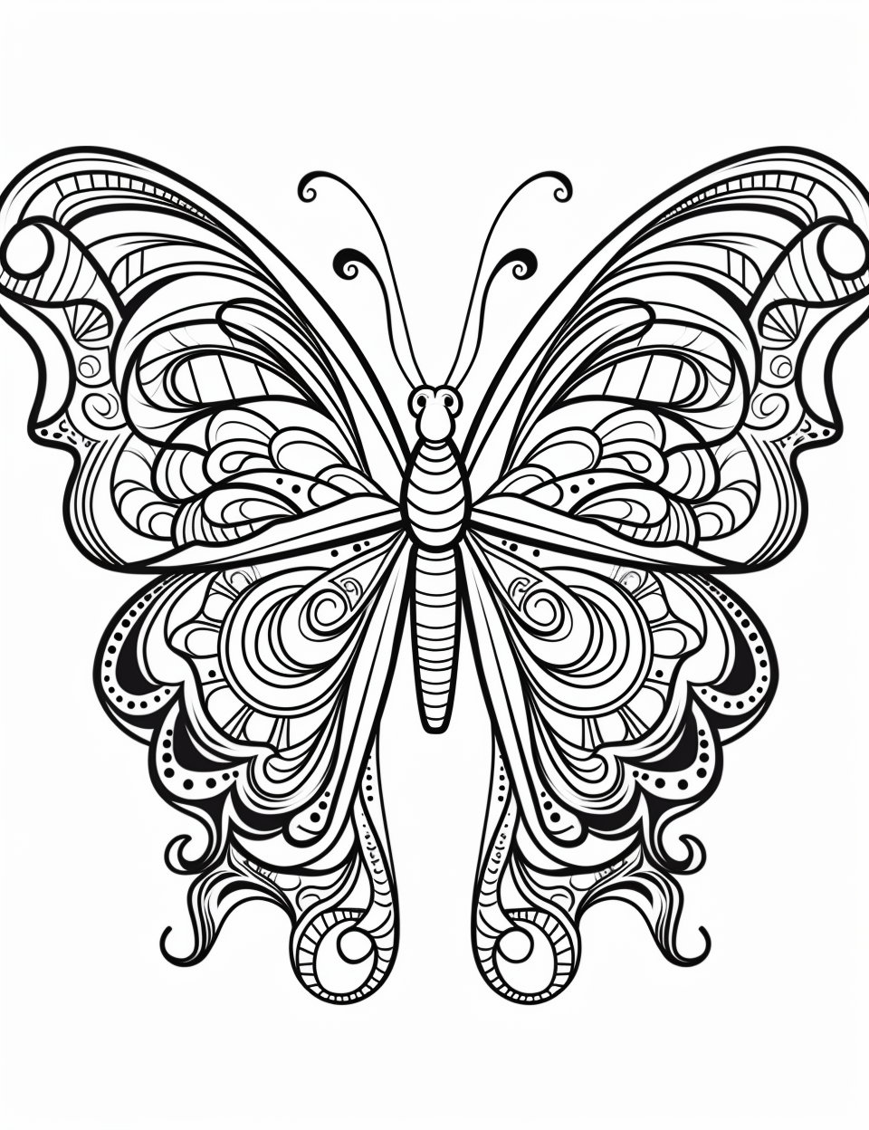 Beautiful Butterfly Mandala Coloring Page