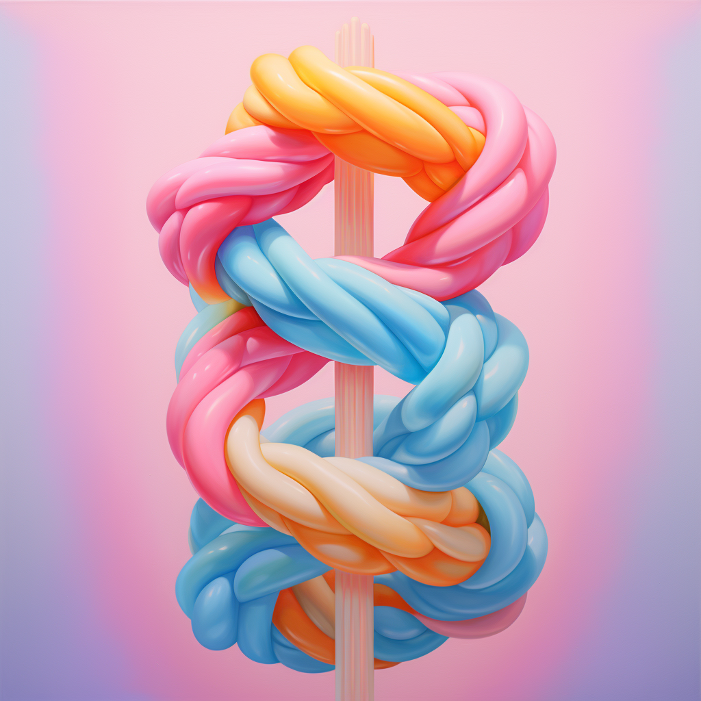 Colorful candy-colored helix on a pastel background