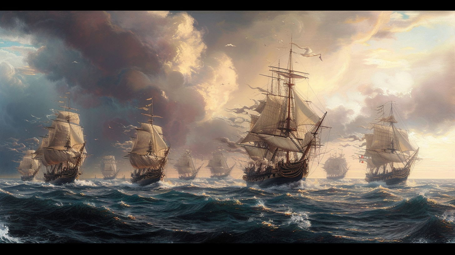 Captain Cook's Fleet at Sea