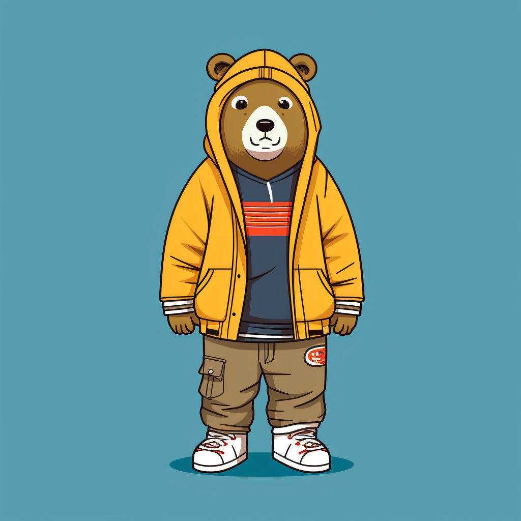 Cartoon bear flat design full body