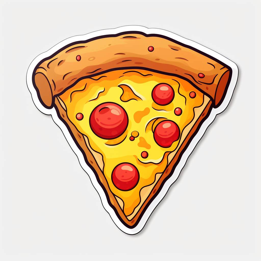 Cute Pizza Slice Cartoon Sticker