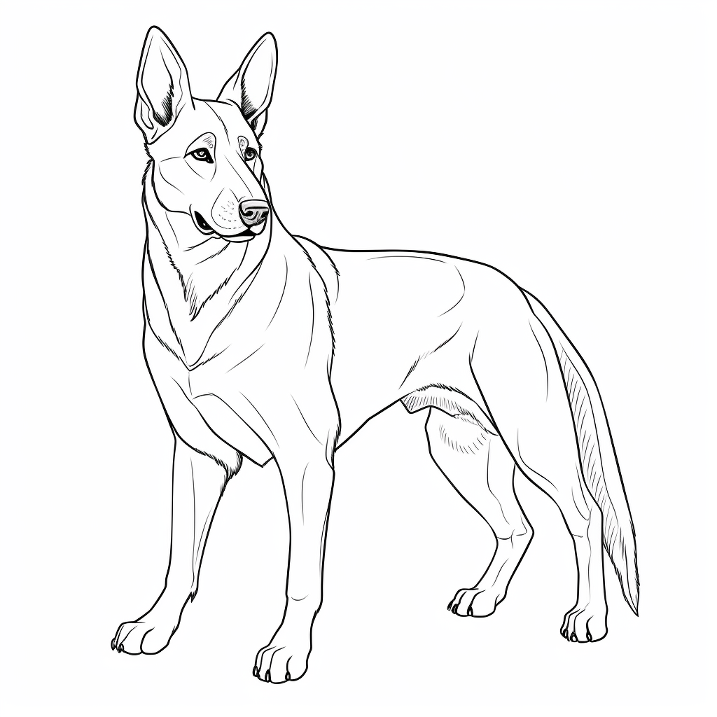 Cartoon Belgian Malinois Coloring Page