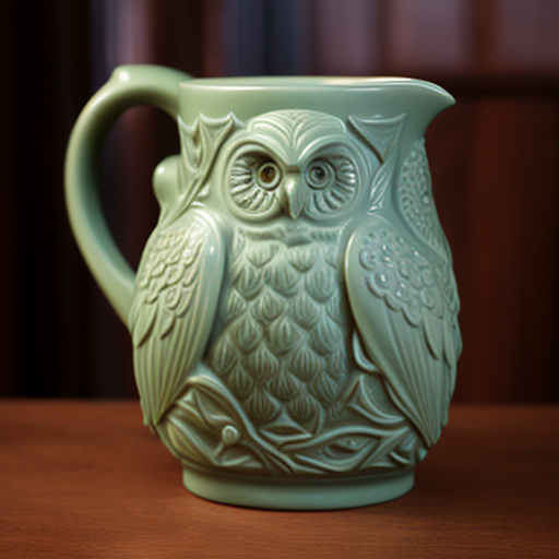 Celadon Owl Pitcher Stock Image